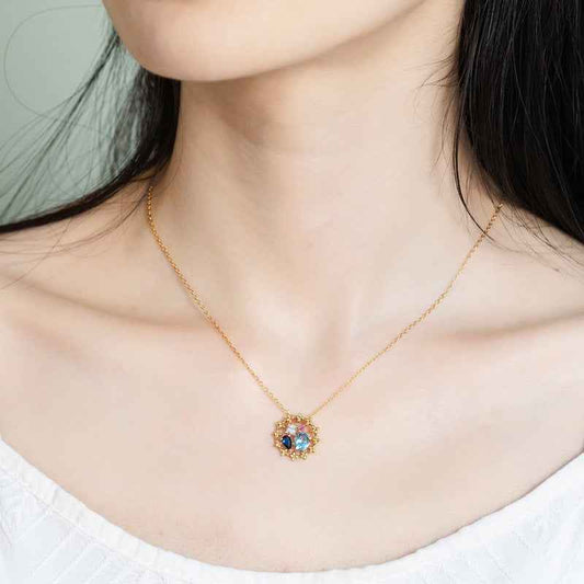 midsummer night’s dream pendant | s925 sterling silver with 9k gold plating & blue spinel - Lyra