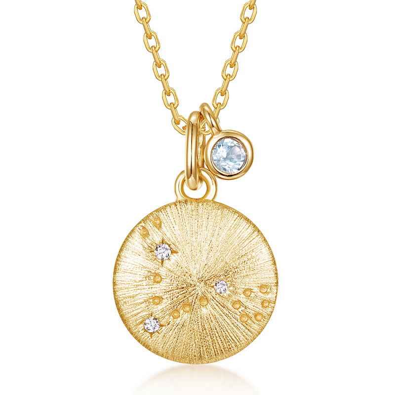 zodiac birthstone pendant necklace | s925 sterling silver with natural gemstones - Lyra