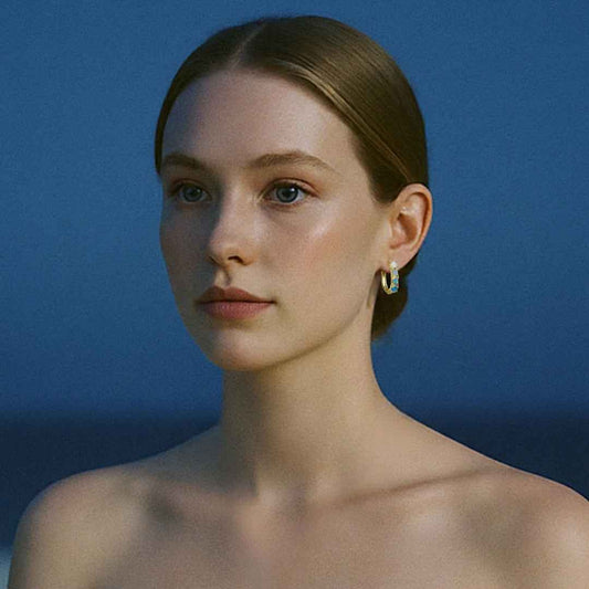 opal earrings - aurora arc - Lyra