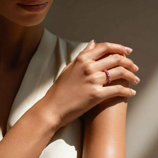 pink opal eternity ring - Lyra