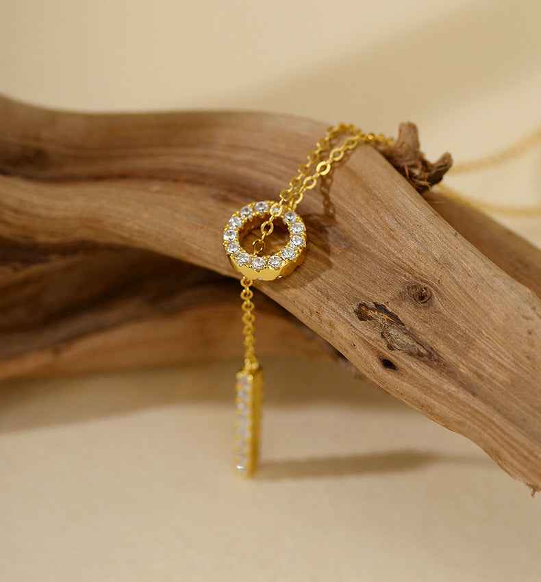 adjustable pavé diamond chain | s925 sterling silver necklace - Lyra