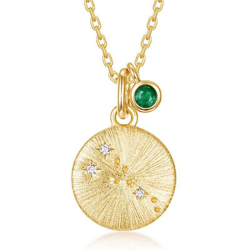 zodiac birthstone pendant necklace | s925 sterling silver with natural gemstones - Lyra