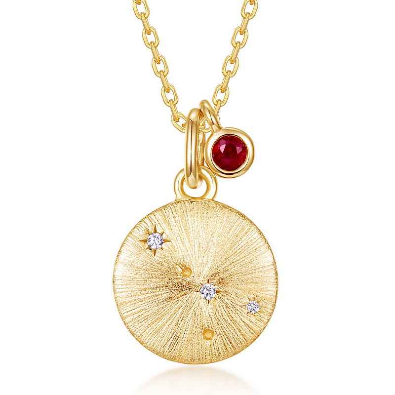 zodiac birthstone pendant necklace | s925 sterling silver with natural gemstones - Lyra