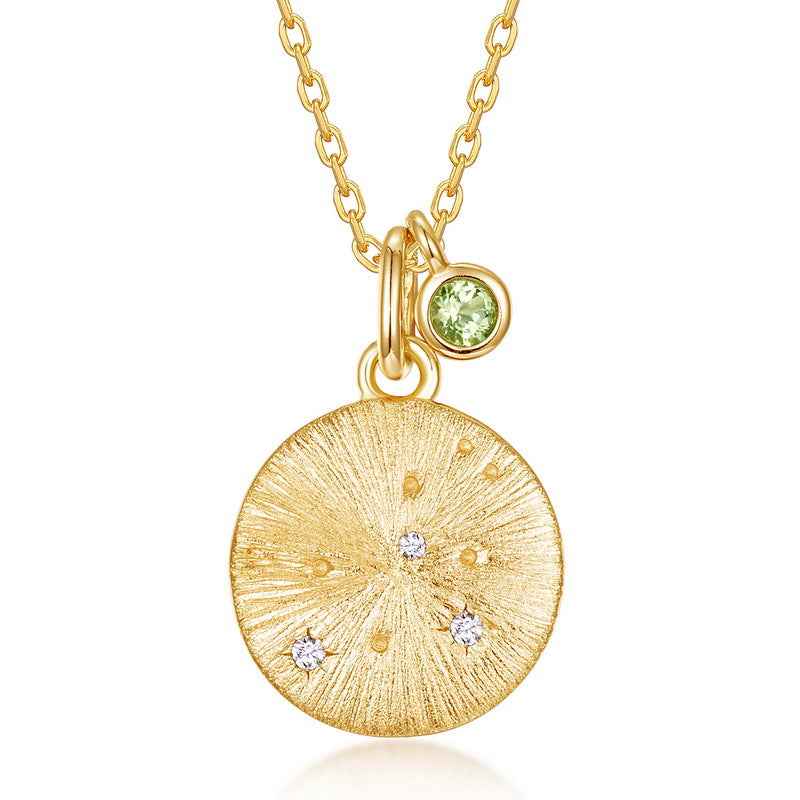 zodiac birthstone pendant necklace | s925 sterling silver with natural gemstones - Lyra