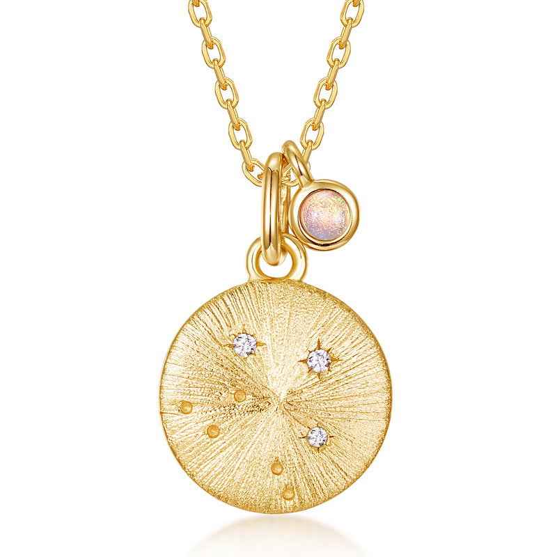 zodiac birthstone pendant necklace | s925 sterling silver with natural gemstones - Lyra