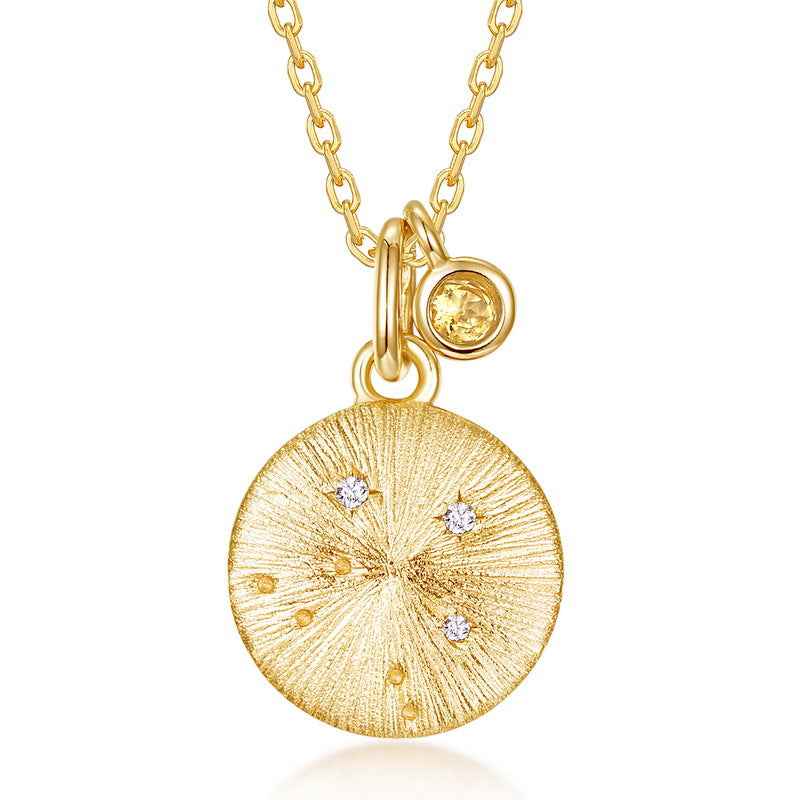 zodiac birthstone pendant necklace | s925 sterling silver with natural gemstones - Lyra