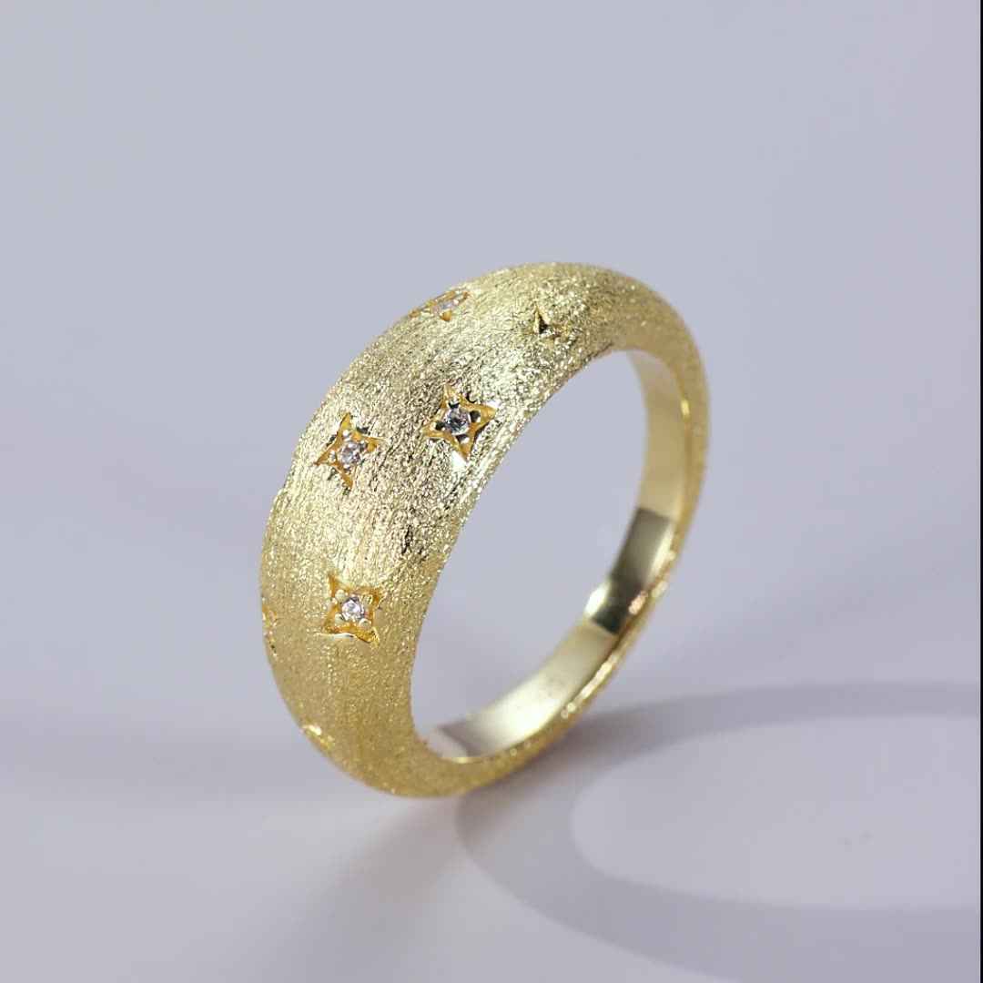starlight brushed ring | s925 sterling silver with gold plating - Lyra