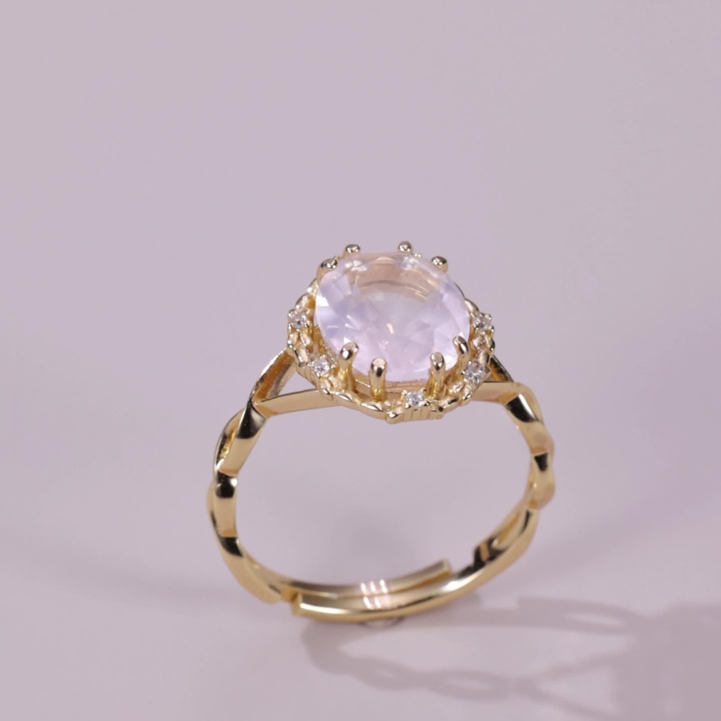 rose quartz carved bloom ring | s925 sterling silver with natural rose quartz - Lyra