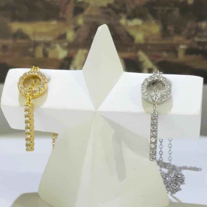 adjustable pavé diamond chain | s925 sterling silver necklace - Lyra