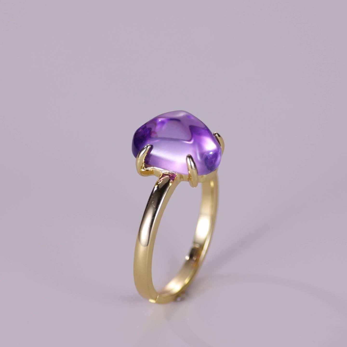 amethyst irregular flow ring | s925 sterling silver with natural amethyst - Lyra