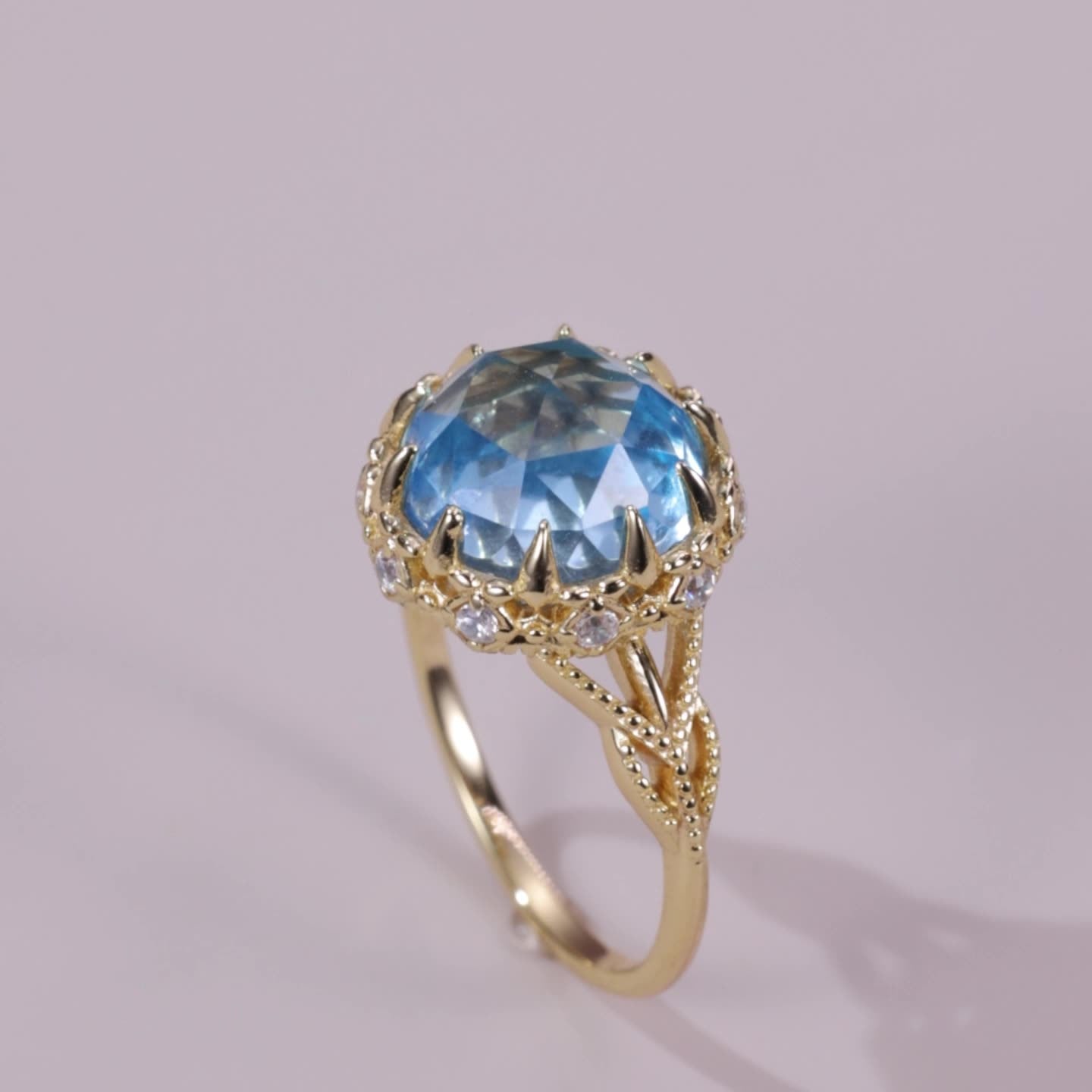 topaz golden light ring | s925 sterling silver with natural topaz - Lyra