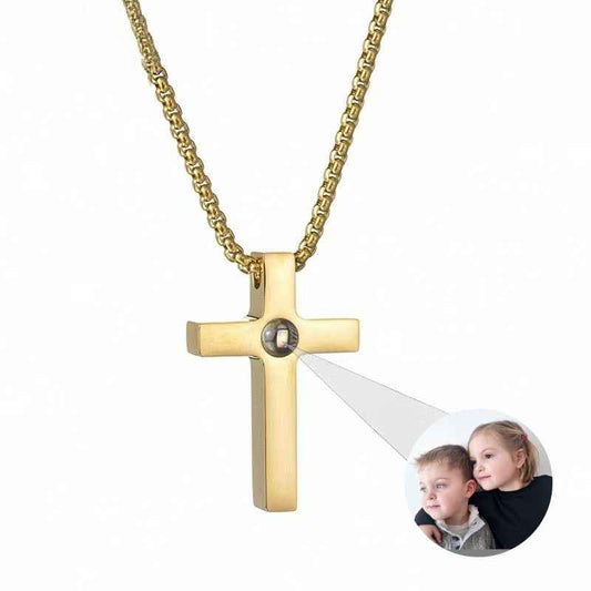 projection cross necklace | stainless steel “i love you” pendant in 100 languages - Lyra