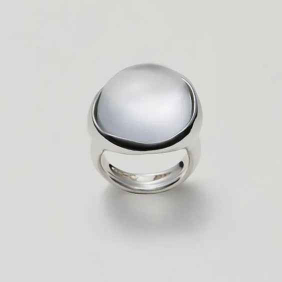 square clear quartz ring | minimalist crystal jewelry in s925 sterling silver - Lyra