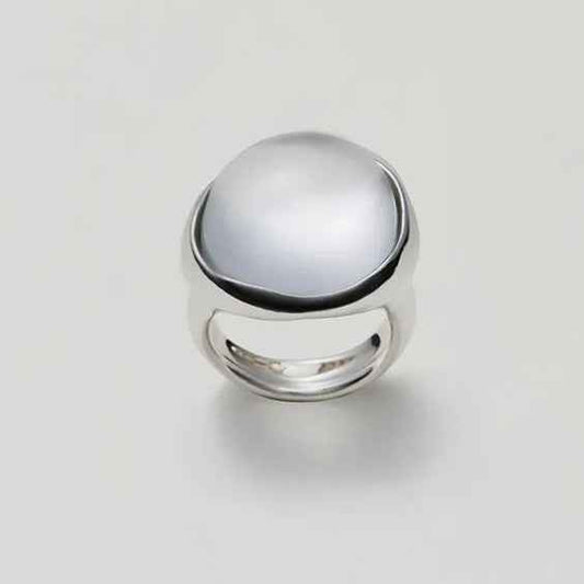 square clear quartz ring | minimalist crystal jewelry in s925 sterling silver - Lyra