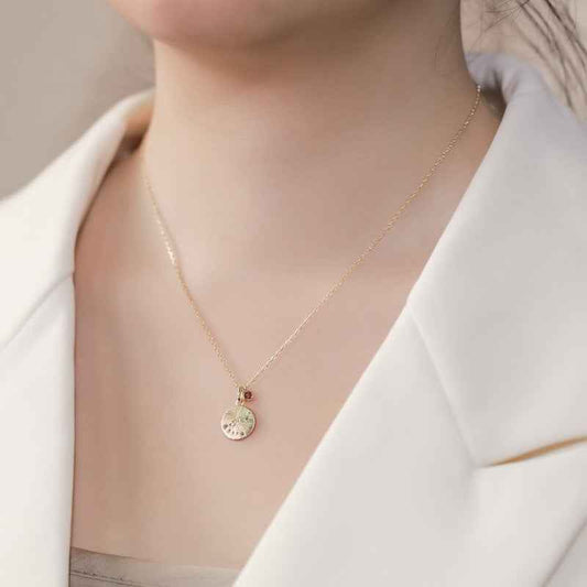 zodiac birthstone pendant necklace | s925 sterling silver with natural gemstones - Lyra