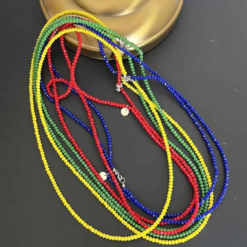 multicolor spinel beaded necklace | dopamine jewelry for layering & light - Lyra