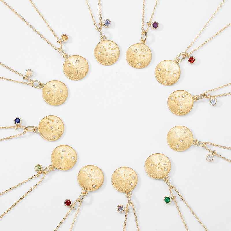 zodiac birthstone pendant necklace | s925 sterling silver with natural gemstones - Lyra