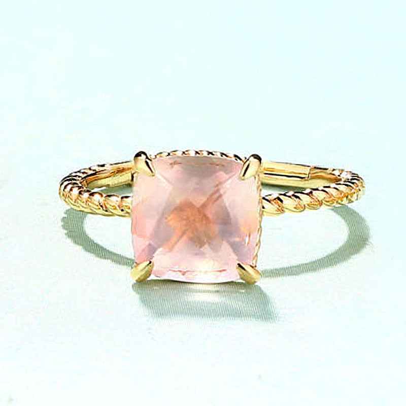 gemstone cushion cut ring | s925 sterling silver with natural gemstones - Lyra