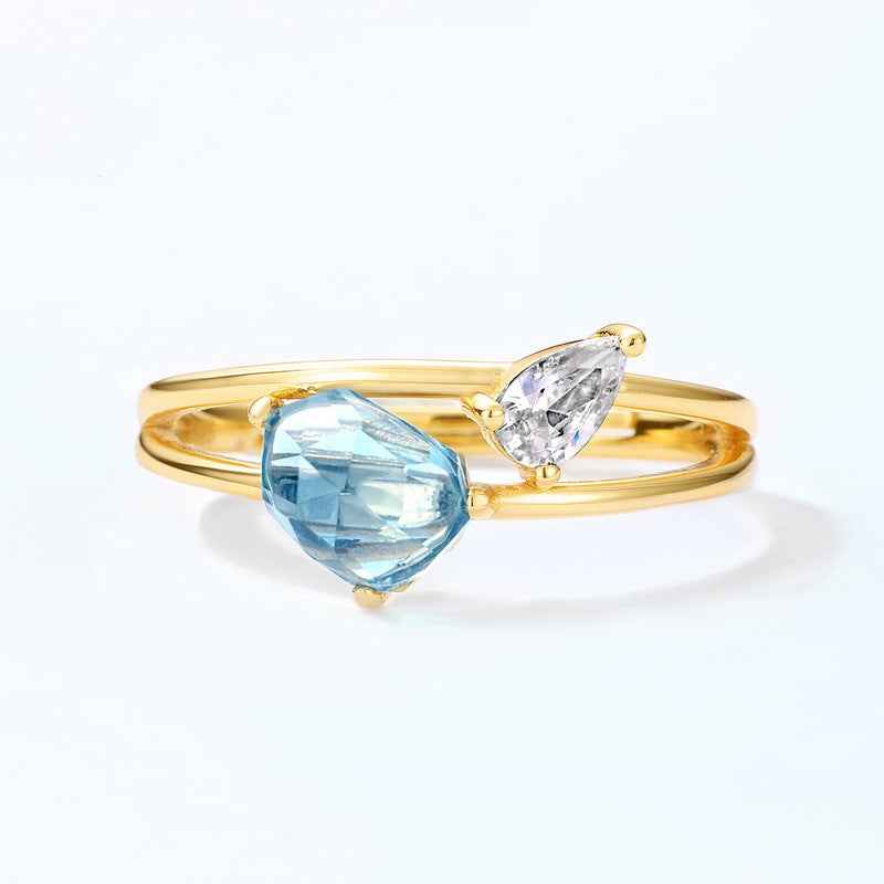sky blue topaz ring | s925 sterling silver with natural topaz - Lyra