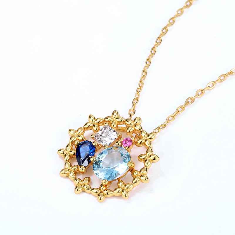 midsummer night’s dream pendant | s925 sterling silver with 9k gold plating & blue spinel - Lyra