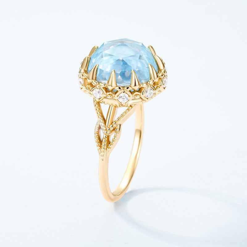 topaz golden light ring | s925 sterling silver with natural topaz - Lyra