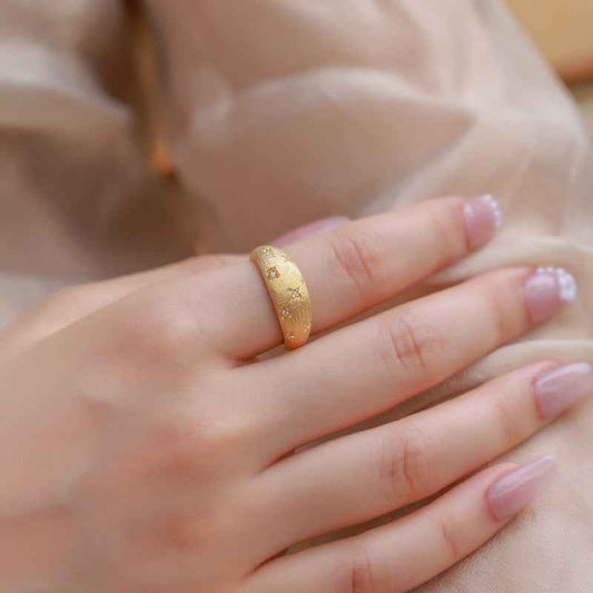 starlight brushed ring | s925 sterling silver with gold plating - Lyra