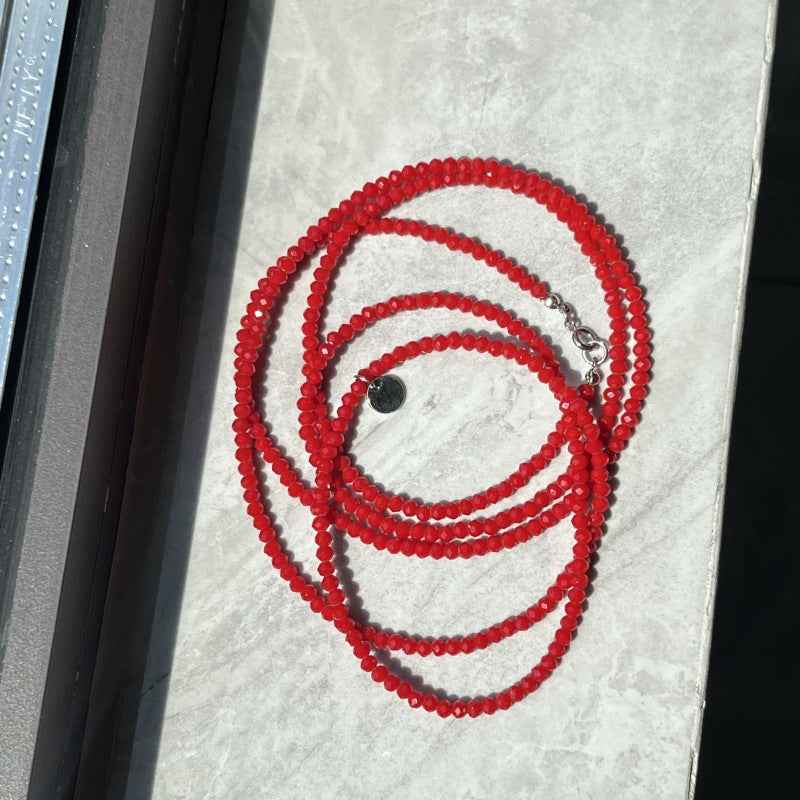 multicolor spinel beaded necklace | dopamine jewelry for layering & light - Lyra