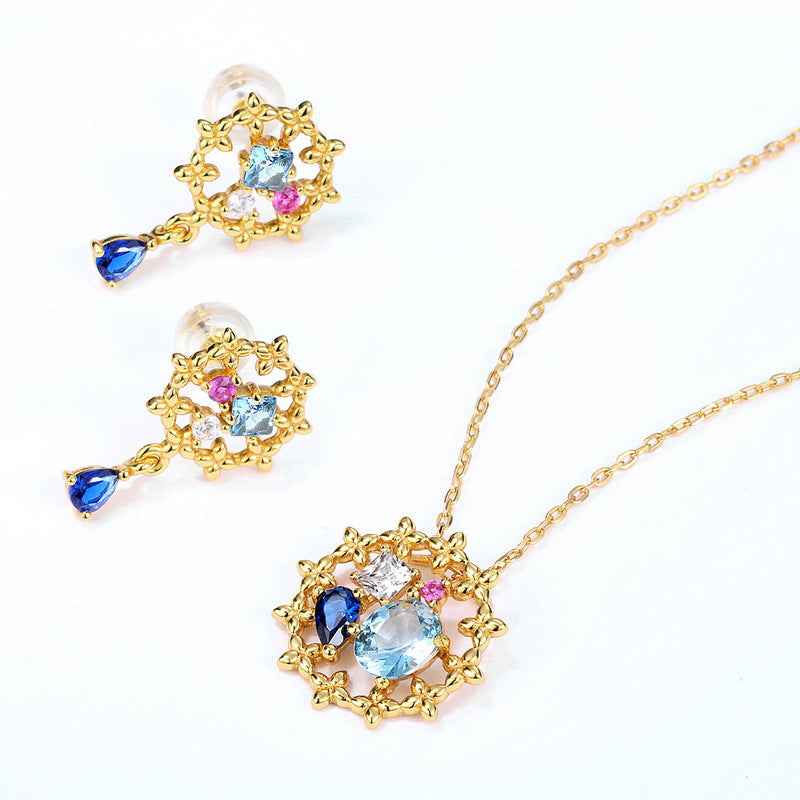 midsummer night’s dream pendant | s925 sterling silver with 9k gold plating & blue spinel - Lyra