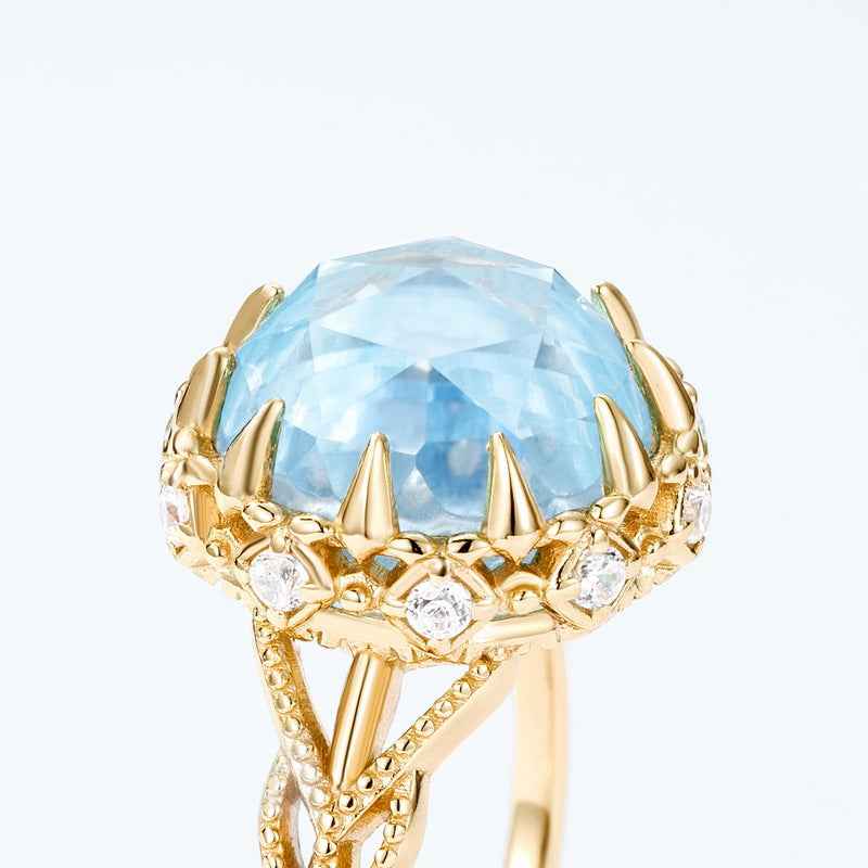 topaz golden light ring | s925 sterling silver with natural topaz - Lyra
