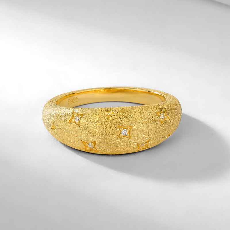 starlight brushed ring | s925 sterling silver with gold plating - Lyra