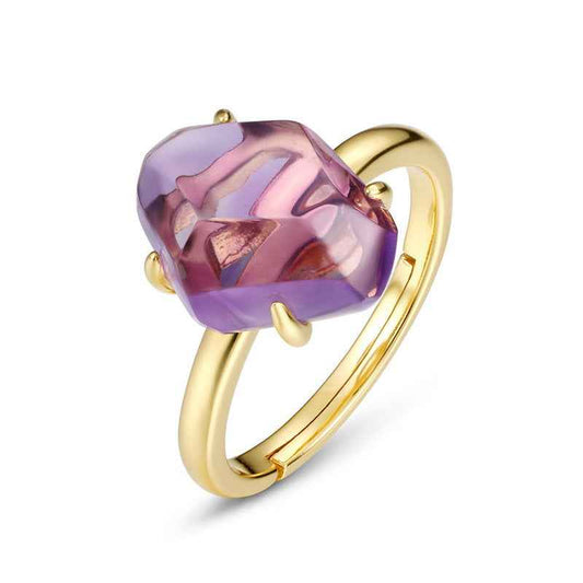 amethyst irregular flow ring | s925 sterling silver with natural amethyst - Lyra