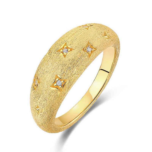starlight brushed ring | s925 sterling silver with gold plating - Lyra