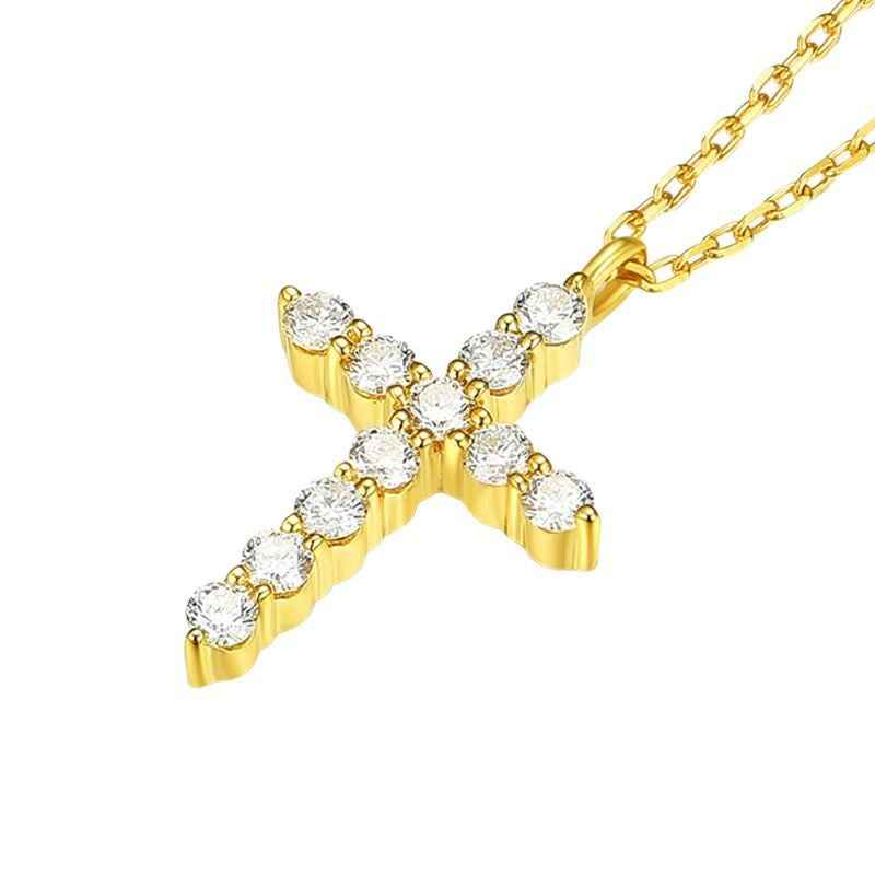 pavé cross pendant necklace | s925 sterling silver with cubic zirconia - Lyra