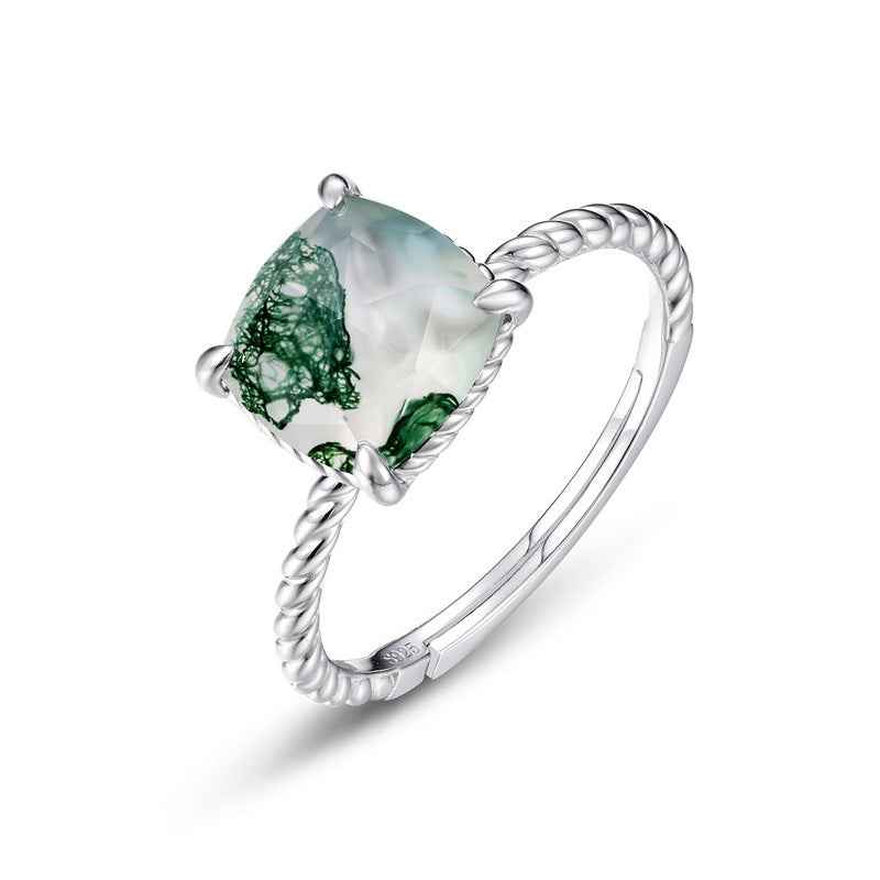 gemstone cushion cut ring | s925 sterling silver with natural gemstones - Lyra