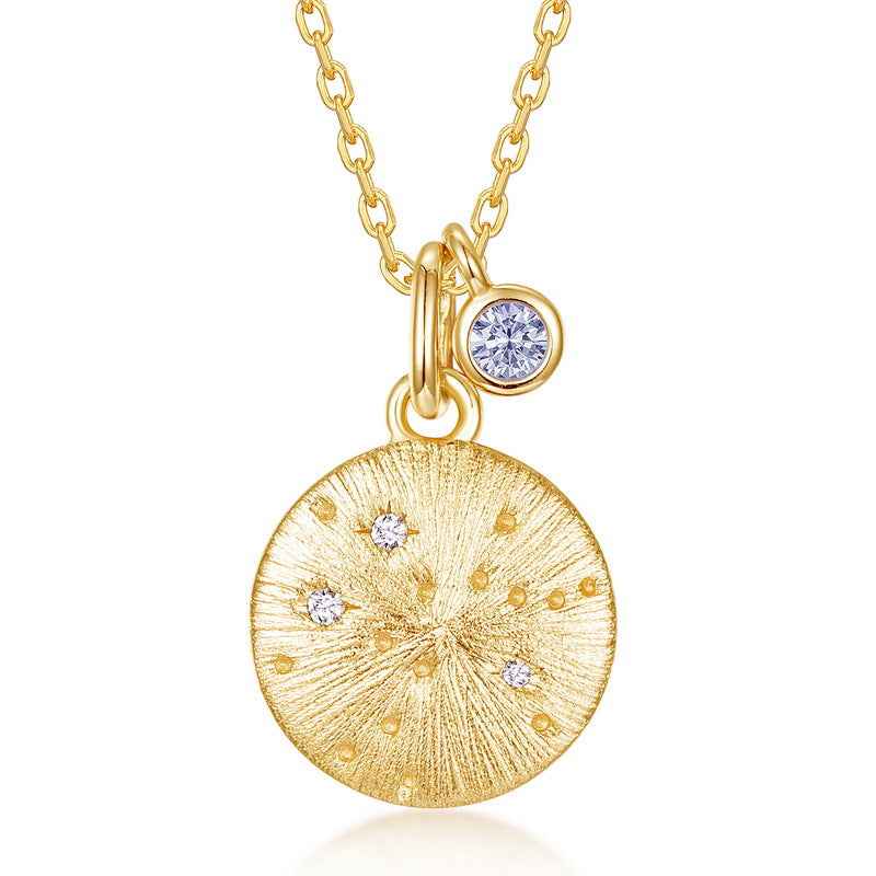 zodiac birthstone pendant necklace | s925 sterling silver with natural gemstones - Lyra