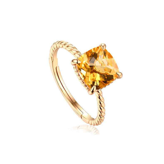 gemstone cushion cut ring | s925 sterling silver with natural gemstones - Lyra