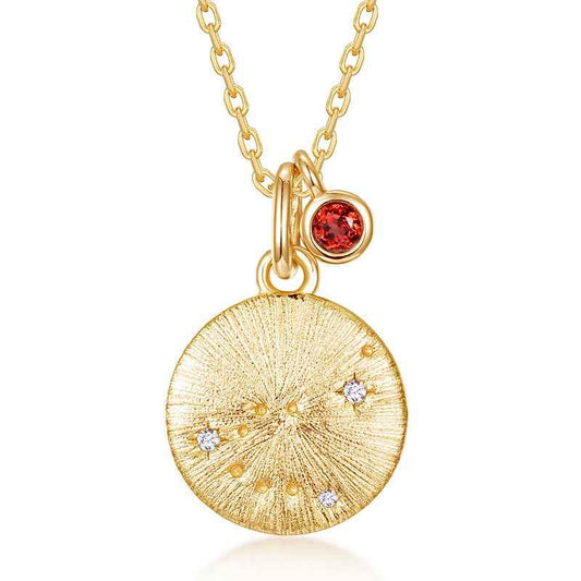 zodiac birthstone pendant necklace | s925 sterling silver with natural gemstones - Lyra