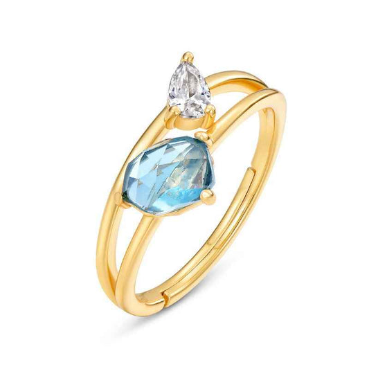 sky blue topaz ring | s925 sterling silver with natural topaz - Lyra