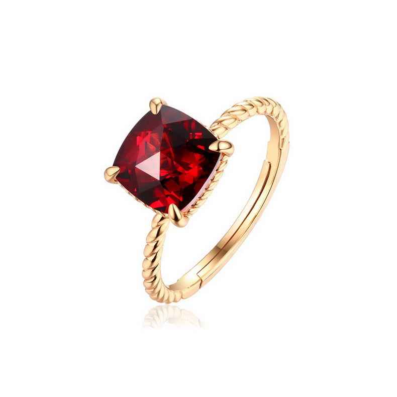gemstone cushion cut ring | s925 sterling silver with natural gemstones - Lyra