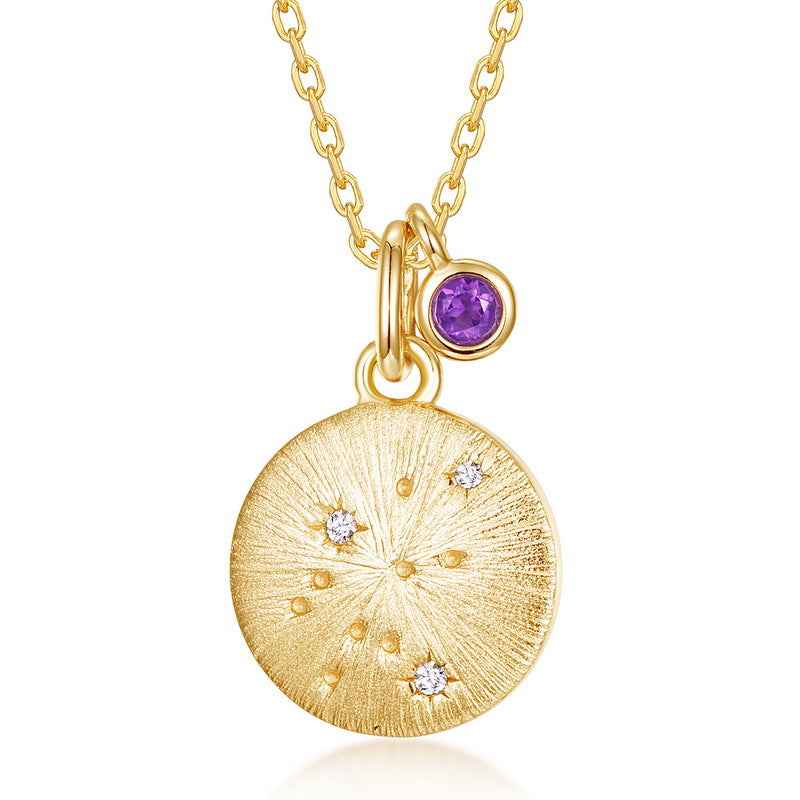 zodiac birthstone pendant necklace | s925 sterling silver with natural gemstones - Lyra