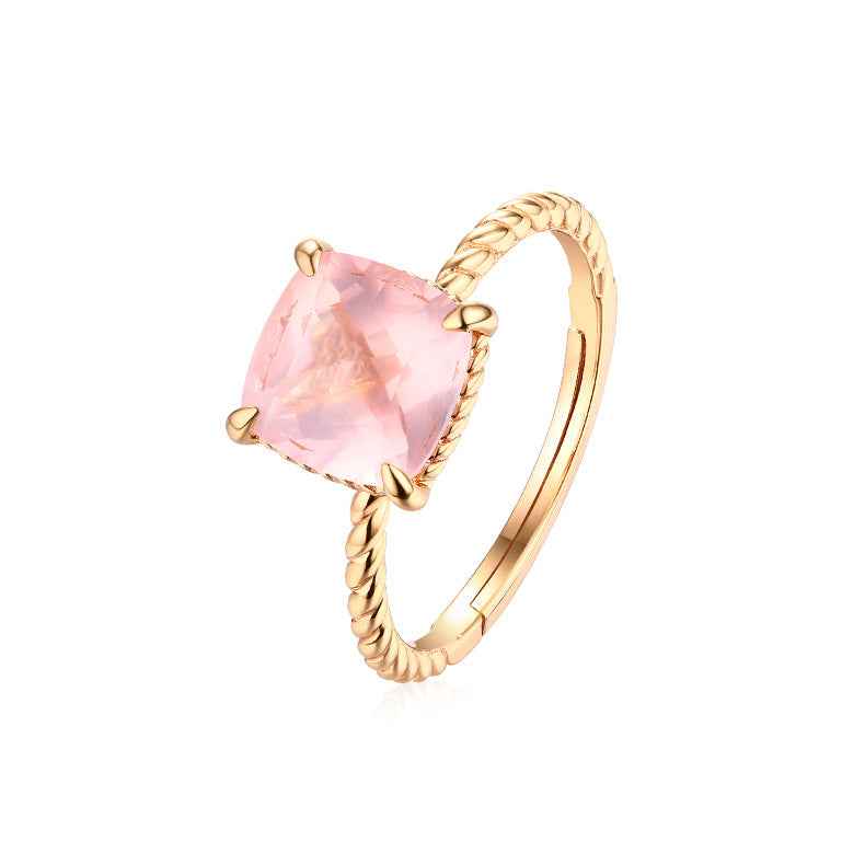 gemstone cushion cut ring | s925 sterling silver with natural gemstones - Lyra