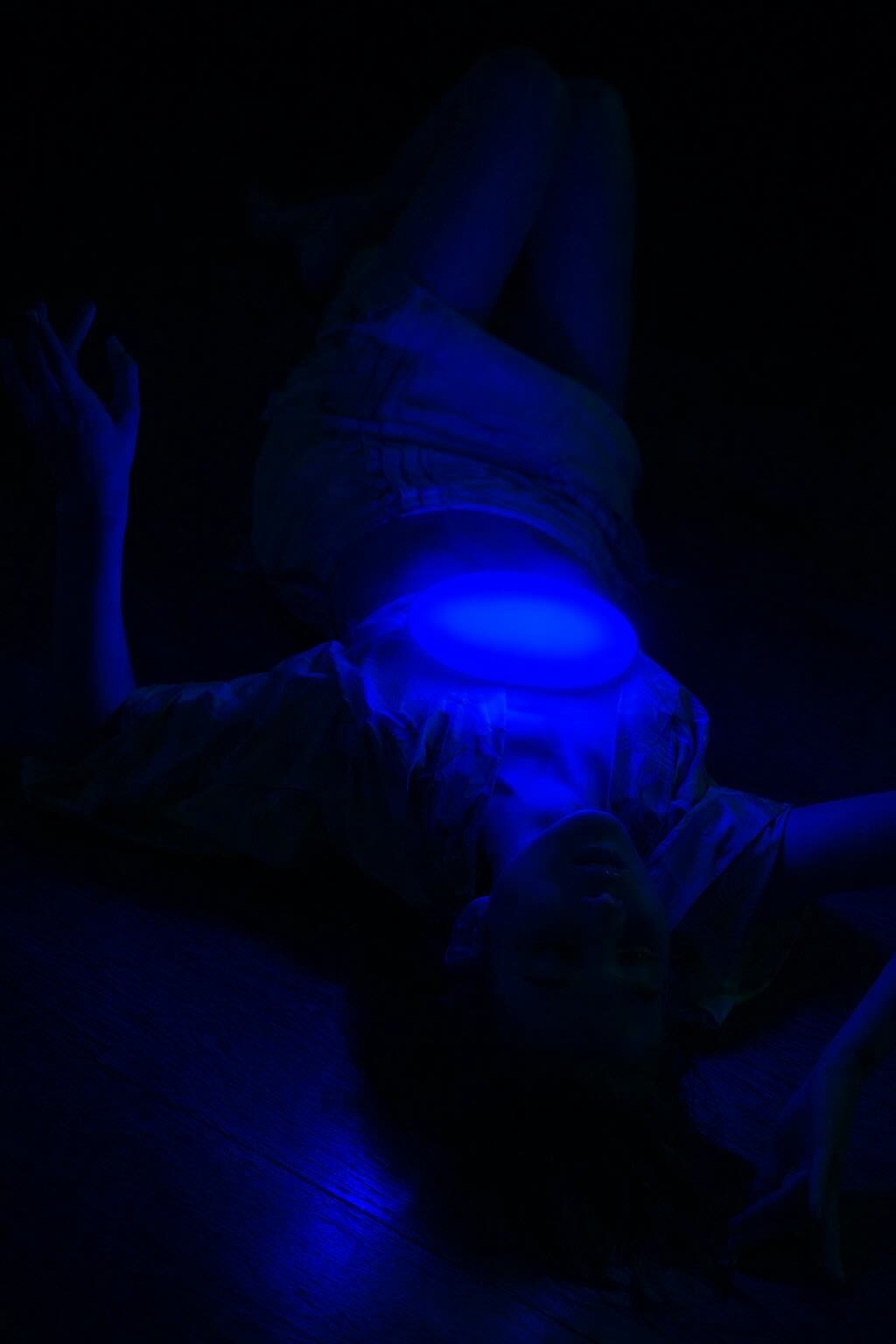 Blue Light Bag glowing in hand