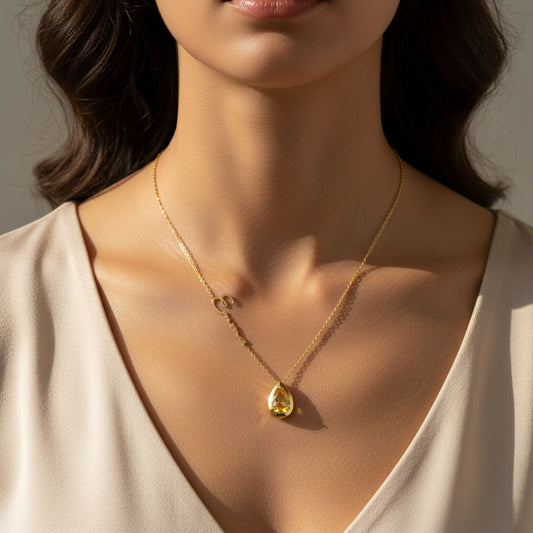 personalized necklace - name & birthstone - Lyra