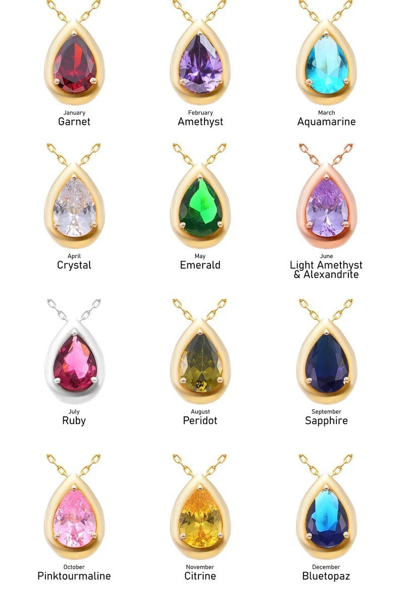 personalized necklace - name & birthstone - Lyra