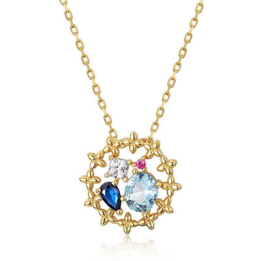 midsummer night’s dream pendant | s925 sterling silver with 9k gold plating & blue spinel - Lyra