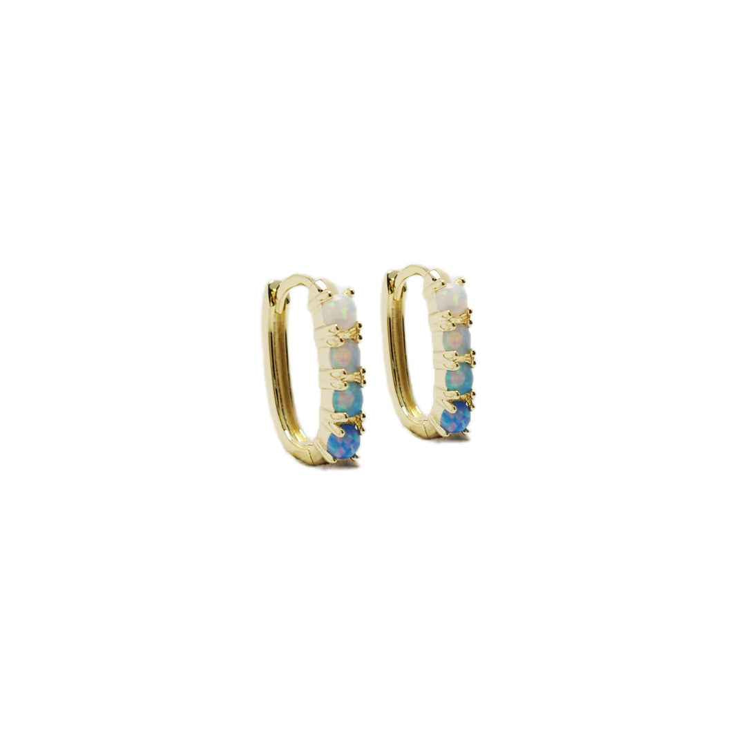 opal earrings - aurora arc - Lyra