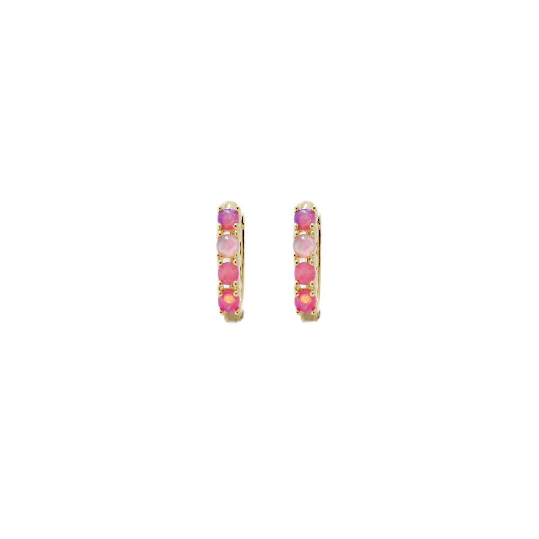 pink opal earrings - star arc - Lyra