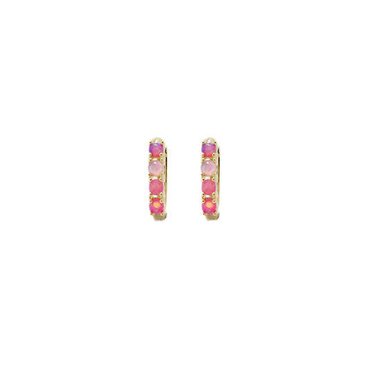 pink opal earrings - star arc - Lyra