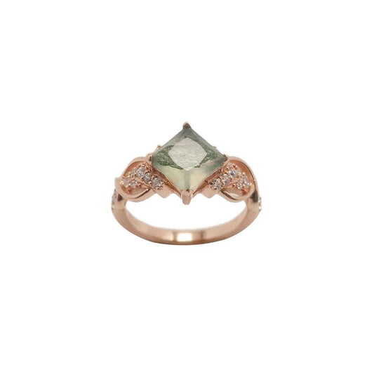 moss agate ring - inner flame - Lyra