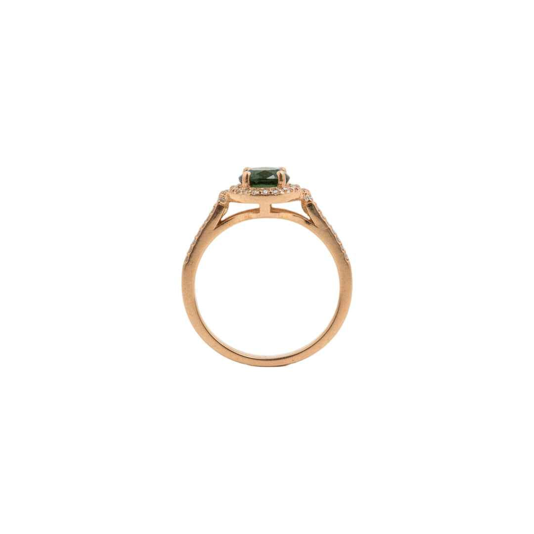 moss agate bridge ring - Lyra